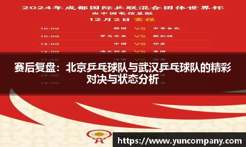 赛后复盘：北京乒乓球队与武汉乒乓球队的精彩对决与状态分析
